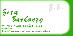 zita barkoczy business card